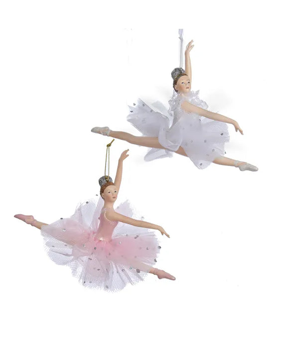 Kurt Adler Pink and White Ballerina Ornament C8157