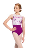 

	Camille V-Back Boatneck Leotard with Vivid Floral and Mesh

