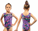 

	Mondor Printed Tank Metallic Detail Gymnastics Leotard 7822

