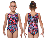 

	Mondor Printed Tank Metallic Detail Gymnastics Leotard 7822

