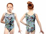 

	Mondor Printed Tank Metallic Detail Gymnastics Leotard 7822


