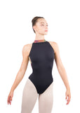 

	Avery High Neck Open Back with Floral Mesh Leotard

