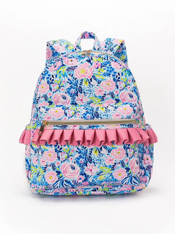 SKP Blue Flower Ruffle Backpack BA0175-M