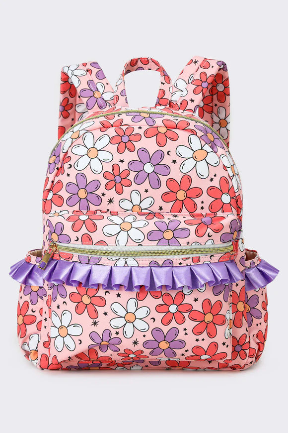 SKP Flower Printed Ruffle Backpack BA0240-M