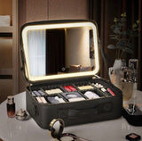 

	Black Cosmetic Case with LED Lighting

