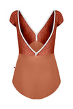 

	Yumiko Alicia Cap Sleeve Leotard in Rosewood and Amaretto July-25-03

