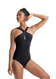 

	Kristen Halter Leotard with Crossed Keyhole Front

