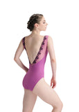 

	Lynn Boatneck V-Back Embroidered Mesh Leotard

