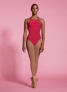 

	High Neck Leotard with Spliced Lace Halter Style

