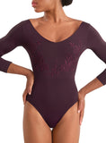 

	Mirella Adagio Embroidered 3/4 Sleeve Leotard M60003LM

