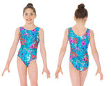 

	Mondor Printed Tank Metallic Detail Gymnastics Leotard 7822

