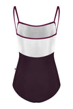 

	Yumiko Denise Leotard in Eggplant and White

