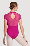 

	Mirella Mock Neckline Braid Detail Mesh Back Cap Sleeve Leotard M5104LM

