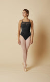 

	Open Back Lace Mesh Camisole Leotard


