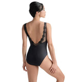 

	Lynn Boatneck V-Back Embroidered Mesh Leotard

