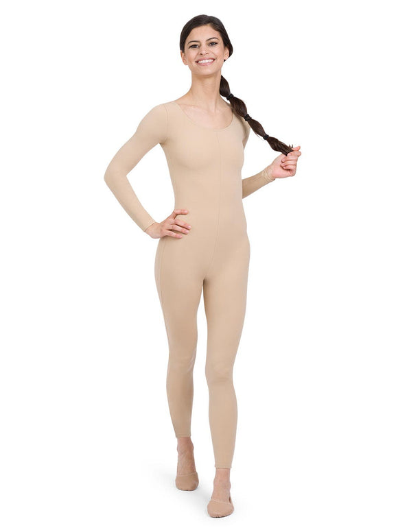 Beige Long Sleeve Unitard