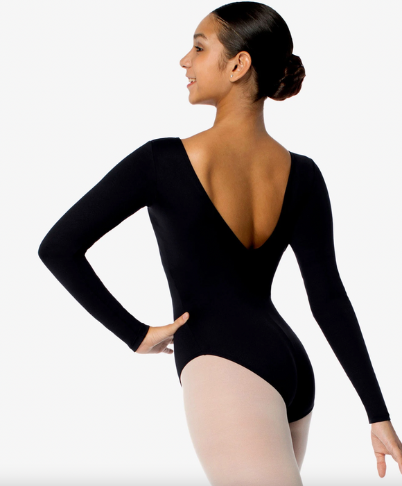 Long Sleeve Leotard with Low Back