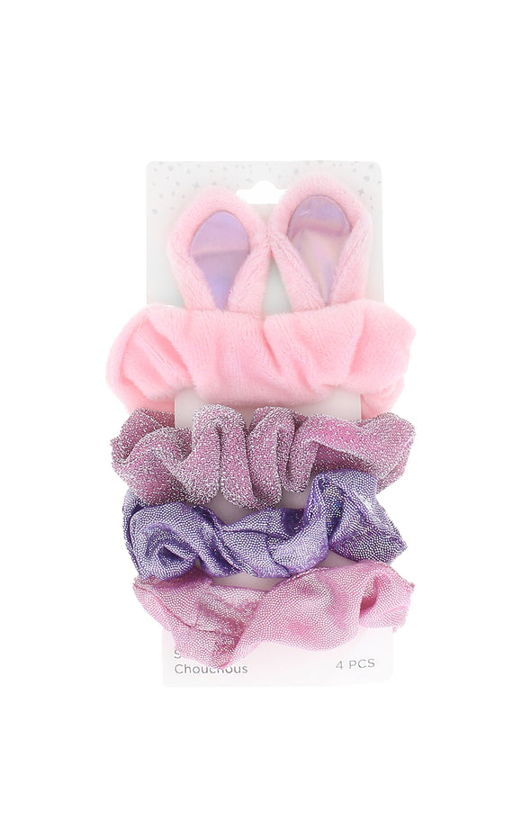 

	Eyecandy 4-Pack of Scrunchies with Ears and Iridescent SOFU1097SU

