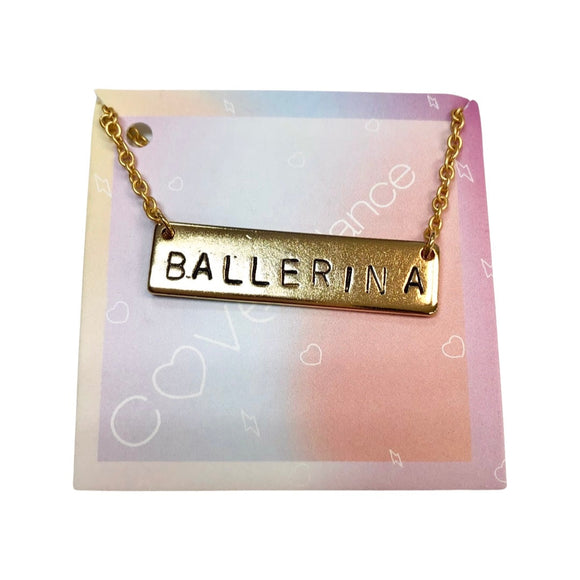 

	Necklace with Ballerina Writing


