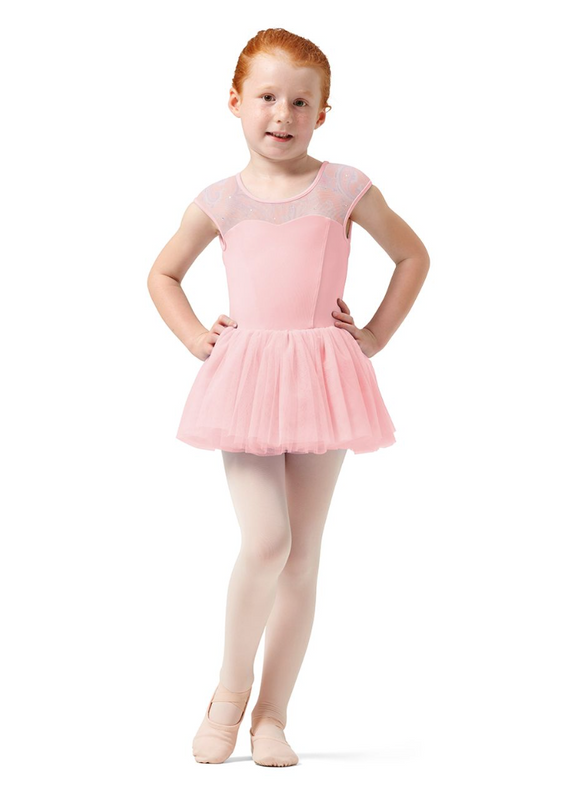 

	Mirella Cap Sleeve Scoop Neck Printed Tutu Dress M1557C

