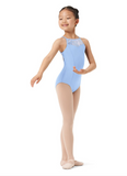 

	Mirella Halter Leotard with Princess Seams and Printed Mesh M807C

