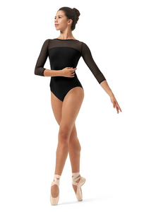 

	Mirella 3/4 Sleeve Leotard with Low Strappy Back M1022LM

