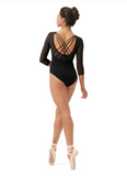 

	Mirella 3/4 Sleeve Leotard with Low Strappy Back M1022LM

