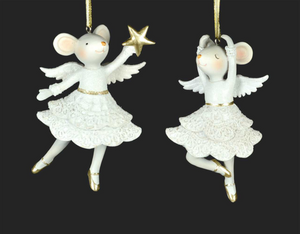 

	Christmas Tradition 4.5" White Mouse Angel Ornament W1963/W1964

